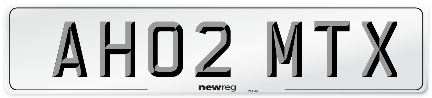 AH02 MTX Number Plate from New Reg